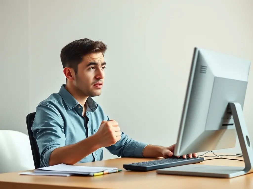 A person holding their neck in pain, indicating neck pain issues, with a blurred background of an office setting, representing the impact of poor sleep on physical health.
